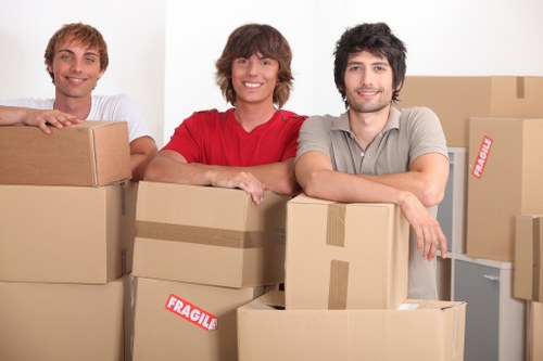Packing boxes for a house move in Ealing